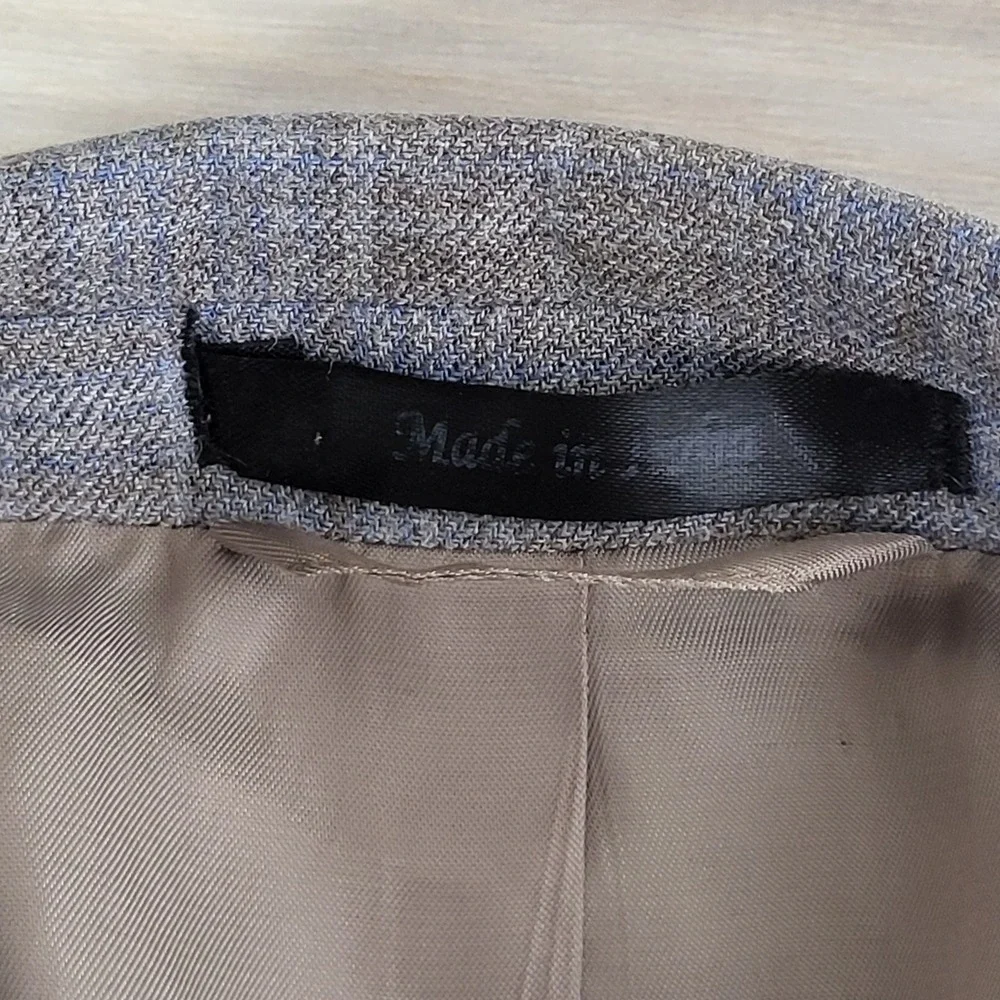 Lauren Ralph Lauren Blazer Mens 50R Tan Blue Plaid Silk Wool Sport Coat Jacket